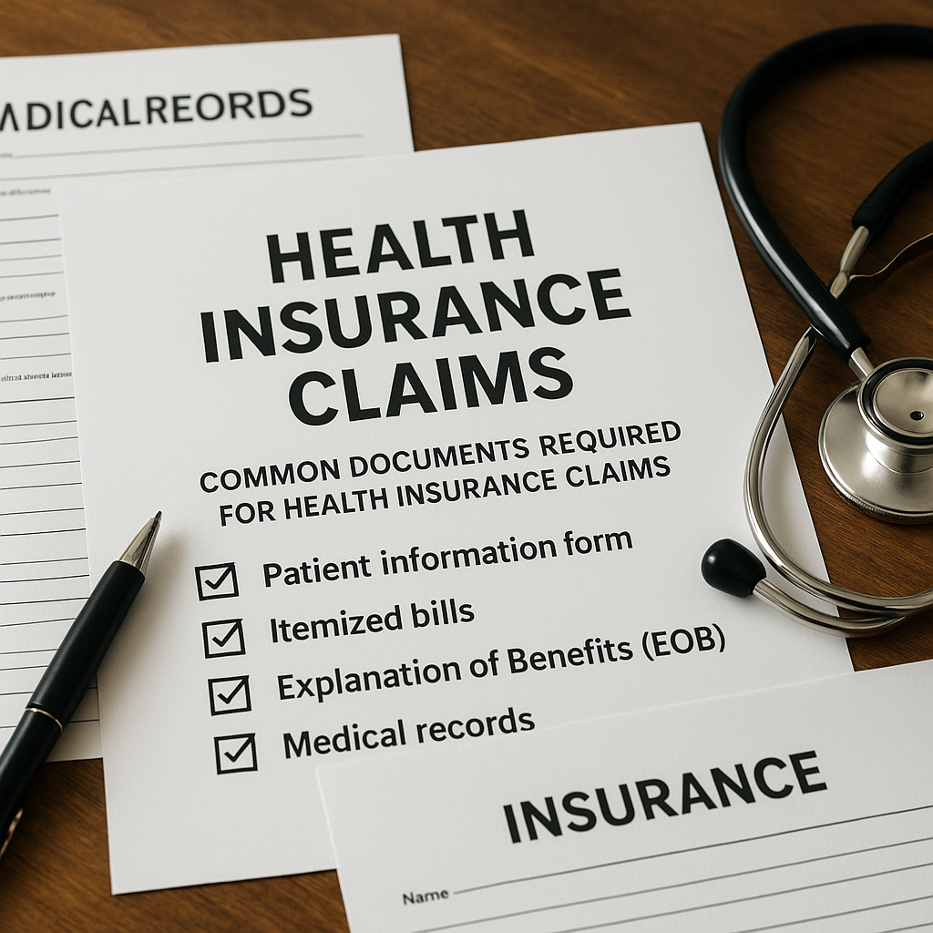 Common Documents Required for Health Insurance Claims